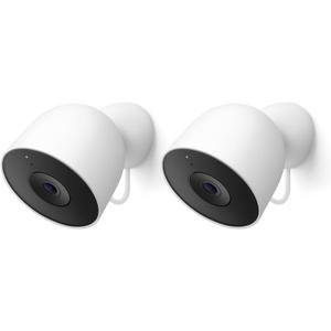 Google Nest Cam Outdoor (Wired, 2nd Gen) - 2 Pack - Security Camera with 2K Video and Gemini, Night Vision, 2-Way Audio - Works with Google Home - 2025 Model - Snow