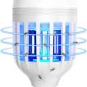Bug Zapper Light Bulb, 2 in 1 Mosquitoes Killer Lamp Led Electronic Insect & Fly Killer, Porch Light for Entryway, Doorway, Corridor, Balcony and Patio (White)