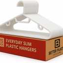 Plastic Hangers 25 Pack - Space Saving Clothes Hanger - Durable and Strong Closet Organizers and Storage Makes It Ideal Apartment or Dorm Room Essentials for Girls or Guys (White)