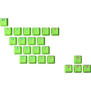 Ranked Rubber Keycap Set | Double Shot Translucent | OEM Profile for Mechanical Gaming Keyboard (Neon Green, 23 Keys)