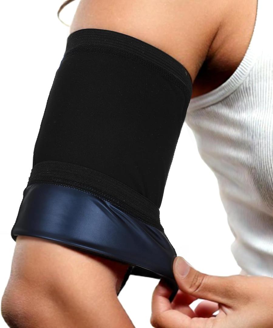 KFHENSOMR 2pcs Arm Bands Workout Adjustable Arm Trimmers for Women Arm Fat Reducer Bands Sauna Sweat Arm Shaper Bands Compression Sleeve Toner Sleeves for Sports Workout (Size L & XL)
