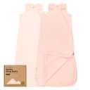 2-Pack Organic Baby Sleep Sacks, 100% Cotton - Soft & Breathable 0.5TOG Baby Wearable Blanket, Toddler Sleeping Sack 18-24 months, Easy to Wear Transitional Swaddles for Newborns (Mist Rose, L)