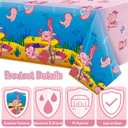 3 x BkeeCten Axolotl Plastic Table Cover - 3 Packs(54x108 Inch) Pink Axolotl Disposable Rectangle Plastic Tablecloth Birthday Theme Party Decoration Decor Supplies Table Cloth Giant Coloring Baby Shower