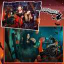 Bucherry 4.2 Feet Vintage Halloween Party Decoration Witch & Moon Cardboard Cutout Stand up Large Witch and Moon Photo Props Backdrop Standup for Vintage Halloween Party Decor