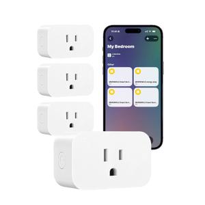 DEWENWILS Matter Smart Plug, Work with Alexa, Apple Home, Google, SmartThings, Outlet with Schedule and Timer, FFS Easy Setup, 100% Privacy 15A/1800W, APP Voice Control, 2.4G Wi-Fi Only, 2 Pack White