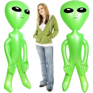 KIMOBER 1PCS Giant Inflatable Alien,Jumbo Green 60 Inch PVC Blow Up Martian Aliens Prop for Party Decorations Birthday Space Theme Party Halloween Easter Christmas