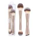 MAANGE Foundation Makeup Brushes, 2Pcs Double Ended Makeup Brush for Blending Liquid Powder Concealer Cream Blush Buffe (Gold)