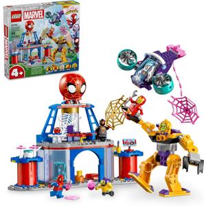 LEGO Marvel Team Spidey Web Spinner Headquarters Building Toy - Pretend Play Spidey and His Amazing Friends Toys Playset for Boys & Girls, Ages 4+ Years - 3 Superhero Minifigures - 10794
