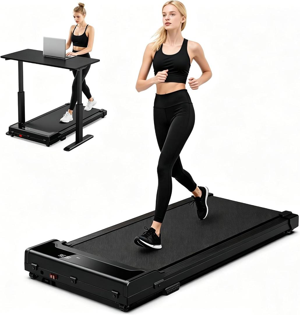 Walking Pad Treadmill for Home - Under Desk Walking and Running with Remote Control Portable Electric Machine Adjustable Slim Compact with 0.6-4.0MPH Modes Max up 265 Lbs for Home Office Upgrade