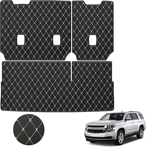 Cargo Mat & Backrest Mat for 2015-2020 Chevrolet Tahoe/GMC Yukon(Not for XL) - Custom Fit PU Leather Cargo Liner - All Weather Anti-Slip Waterproof Easy to Clean Cargo Mats