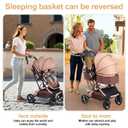 Reversible Baby Stroller for Newborn 2 in1 High Landscape Stroller, Foldable Pushchair Pram Stroller with Adjustable Backrest
