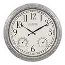 La Crosse Clock 433-3236 14-inch Silas Indoor/Outdoor Galvanized Analog Quartz Wall Clock, Silver