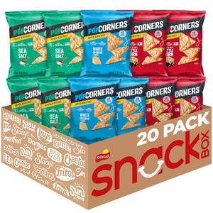 PopCorners Popped Corn Snacks, Core 3 Flavor Variety Pack, 1 Ounce (Contains 20 Packets) (Packaging May Vary), Kosher (EXP 08/25/26)