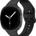 Sport Band for Samsung Galaxy Watch 8 Band 40mm 44mm/8 Classic 46mm Men Women,No Gap Soft Silicone Rubber Replacement Strap Waterproof Wristband for Samsung Galaxy Watch 8 Classic Bands 46 44 40 mm (01-Black)