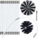 HOKLNUSE Dryer Vent Cleaner Kit Chimney Sweep Cleaning Tools Pellet Stove Cleaner Kit Air Dryer Duct Fireplace Brushes for Easy Lint Cleaning with 4" and 6" Brush Heads (Heavy Duty, 25Feet)