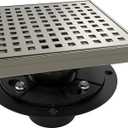 WEBANG 6 Inch Square Shower Drain Nickel Floor Drain with Flange Square Holes Pattern Cover Grate Removable SUS304 Stainless Steel Watermark&CUPC Certified Brushed Nickel