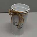 Domensi 3 Pcs Thanksgiving Table Centerpiece Fall Utensil Holder Vases Decor Galvanized Metal for Flowers Vintage Rustic Mason Jar for Thanksgiving Home Farmhouse Harvest Decoration, 3 Styles(White)