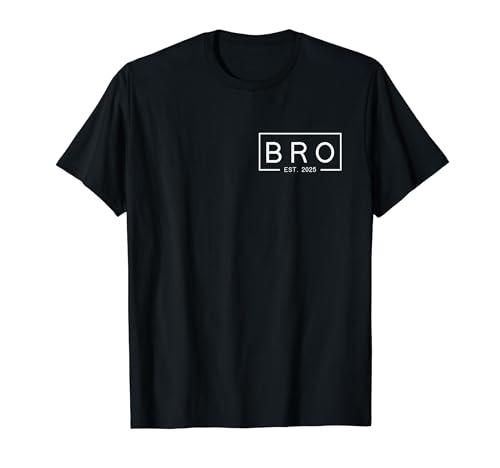 Mens Bro Est 2025 First Time Bro Funny Father's Day T-Shirt Size Medium