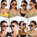 AIEYEZO Retro Oval Sunglasses for Women Fashion Polarized Sun Glasses Oval Metal Frames UV400 Protection Lens (Gold/Grey)