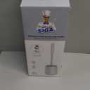 MR.SIGA Toilet Bowl Brush and Holder, Premium Quality, with Solid Handle and Durable Bristles for Bathroom Cleaning, White, 1 Pack (One Size)