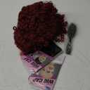 YEAME Afro Curly Wigs for Women - Kinky Afro Curly Wig with Bangs Burgundy Color Synthetic Cosplay Wigs with 1 Wig Comb and 4pcs Wig Caps