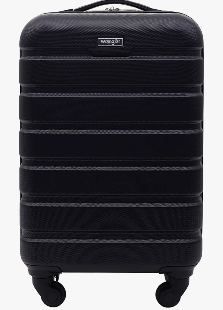 Wrangler Hardside Spinner Carry-On Luggage, Black, 20-Inch