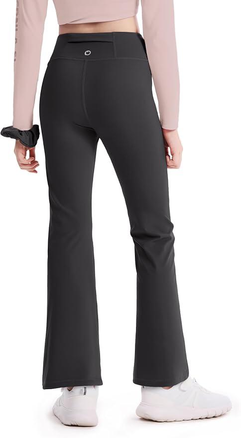 PATPAT Girls Athletic Leggings with Pocket, Buttery-Soft & Ultra-Stretchy Yoga Pants for Running Dance Workout Casual, L