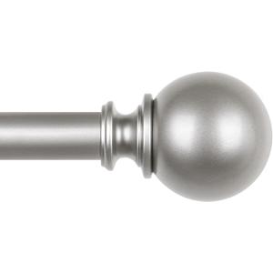 KAMANINA Curtain Rods for Windows 32 to 58 Inches (2.6-4.8ft), Adjustable Antique Silver Curtain Rod, 7/8 Inch Decorative Drapery Rod with Round Finials