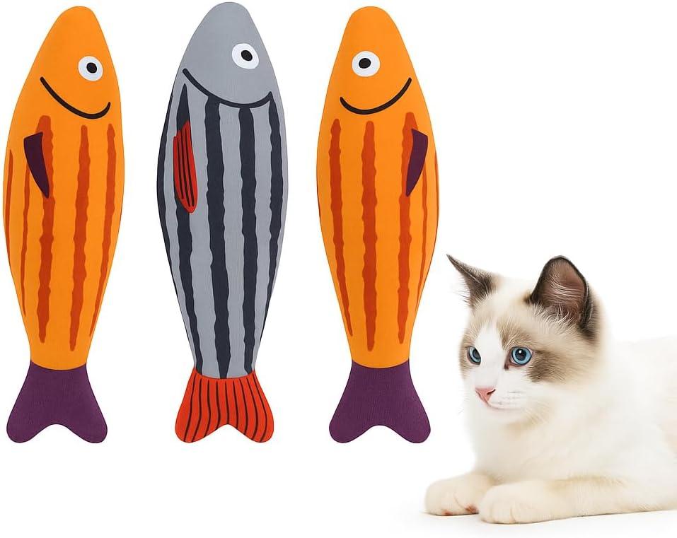 Cat Toys, Catnip Toys for Cats, Soft and Durable with Rattle Sound, Interactive Kitten Toys for Indoor Cats, Cat Chew Toy for All Breeds (3Pack)