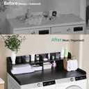 Washer Dryer Countertop with Shelf, 54" W×27.5" D×11.81" H, Black