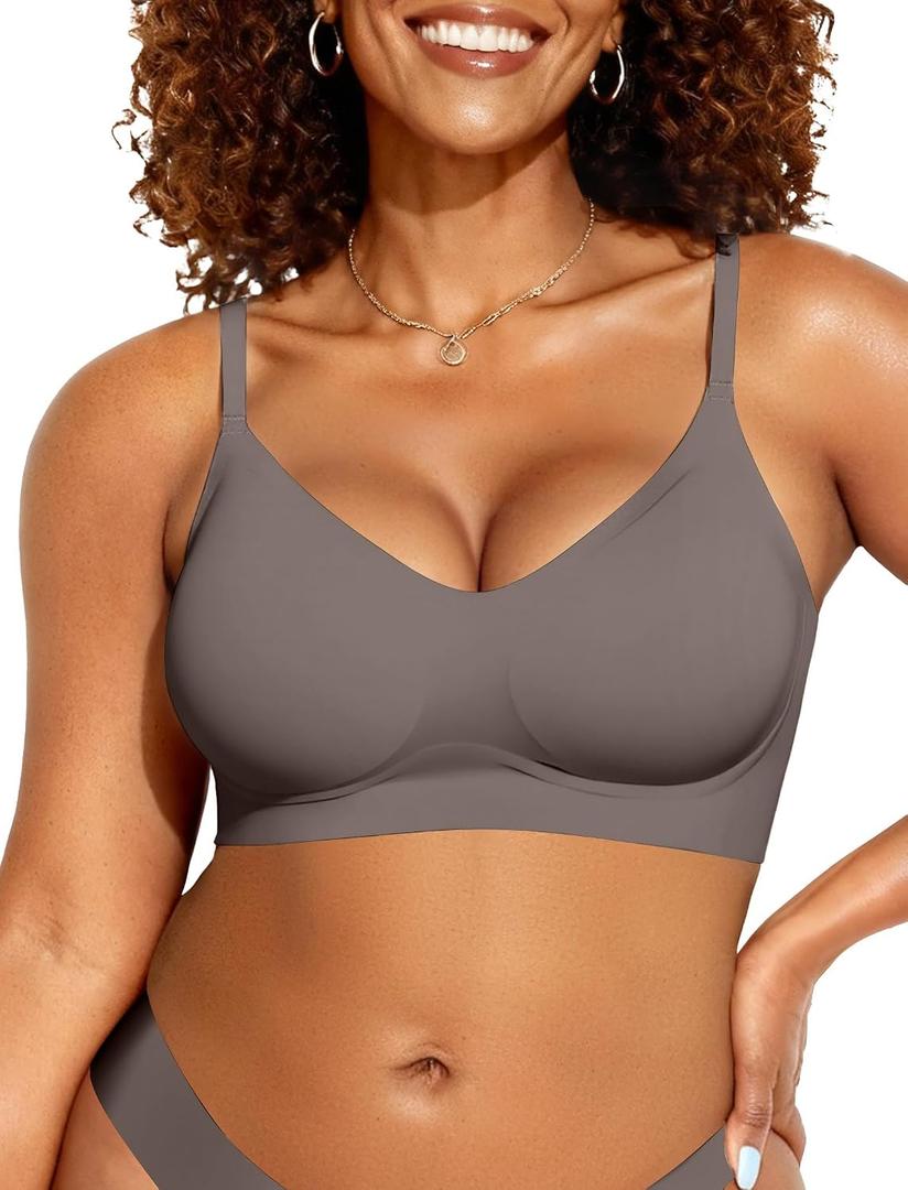 OEAK Womens Wireless Jelly Bras Comfortable Push Up Bra No Underwire Gel Bra Full Support Lift Everyday Seamless Tshirt Bras (XS)
