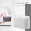 SUBEKYU Mini Trash Can with Lid,Small Desk Trash Can,Countertop Mini Garbage Cans,Tiny Waste Basket (White With Lid)
