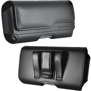 Magnetic Closure Holster for iPhone SE (2022, 2020), iPhone 8 - Leather Belt Case with Metal Belt Clip & Belt Loops Phone Pouch (Fits Slim/Battery Case) (Small)