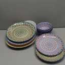 vancasso Mandala 12 Pieces Dinnerware Sets, Porcelain Dinner Set for 4, Boho Plates and Bowls Set, Colorful Dish Sets