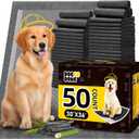 Dog Pee Pads for Dogs XXL 30"x36" Charcoal Puppy Pads 50 Counts Extra Large Disposable Activated Carbon Super Absorbent Full Edge-Wrapping Odor-Control Training Pads with Adhesive Tabs