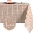 Obstal 100% Waterproof PVC Table Cloth, Oil-Proof Spill-Proof Vinyl Rectangle Tablecloth, Wipeable Table Cover for Outdoor and Indoor Use,Sand,54 x 54 Inch