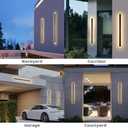 39 Inch Black Modern Outdoor Wall Light 3000K-6000K Dimmable Modern Exterior Wall Sconce Long LED Linear Exterior Lights for Patio Garden Garage, 39.4 inch-1pack