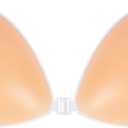 Niidor Adhesive Strapless Bra for Women Sticky Invisible Push up Silicone Bra for Backless Dress 2025 Upgraded Clasp Bras (Creme)