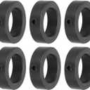 MECCANIXITY Shaft Collar 0.8 Inch Bore Carbon Steel Set Screw Style Clamping Collars Black 6 Pcs