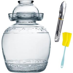 Glass Fermenting Jar, Large Capacity Sealed Pickle Jar, (B 2.5L/88oz)