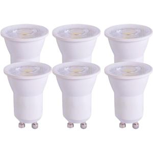 6-Packs mr11 mini gu10 120V Non-dimmable 3w COB led Spotlight 3000k Warm White 240LM 25w 30W 35W Halogen Bulb for Small mr11 Fixture (Warm White 3000K)