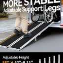 FACHNUO 5 Feet Portable Wheelchair Ramp, Non-Skid Aluminum Handicap Ramps with Handle, Folding Threshold Wheel Chair Ramp for Home Steps, Stairs, Entry, Threshold, Doorways, Scooter, 800LBS Capacity