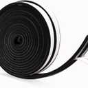 1/2 Inch Wide x 1/4 Inch Thick Foam Weather Stripping Black,Single Sided Foam Tape for AC Window and Doors,Closed Cell Foam Weather Strip,Self-Adhesive Foam Insulation Tape 33 Feet