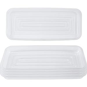 Idyllize Rectangular 5 Pieces of 11.5 by 5 Inch Clear Thick Plastic Heavy Duty Sturdy Plant Saucer Drip Trays for pots, Window Sills and Window Shelf (11.5"x5") (Rectangle)
