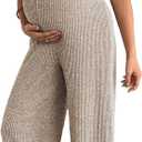 BLENCOT Maternity Ribbed Jumpsuit Sleeveless Square Neck Wide Leg Stretchy One Piece Romper XL