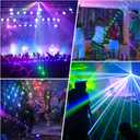 U`King Party Lights DJ Disco Light,9 Lens Stage Lighting Support DMX512 and Sound Activated with Remote Control Laser Lights for Parties Birthday Wedding Karaoke Bar KTV Club Stage Live Show