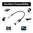 2Pack 1Ft RCA Female to 3Pin XLR Male Audio Cable;Balance XLR Male to RCA Female Unbalanced,Mixer, Power Amplifier, Audio Player Cable