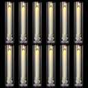 12 Sets (24 Pcs) 12inch Hurricane Candle Holder Sleeve Wedding Gift Christmas Clear Glass Cylinder Candleholder Chimney Tube, Open Ended Candle Shade Glass Tapered Candle Holders