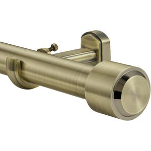 Heavy Duty Curtain Rods, 1 1/8 Inch Diameter Single Curtain Rod 36-72Inch(3-6ft) Extendable Length with End Caps Adjustable Modern Brackets-Antique Bronze
