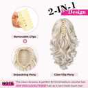 REECHO 12" Ponytail Extension, Classic Loose Curly Wavy Claw Clip Pony tails Hair Extensions Hairpieces for Women - Medium Blonde